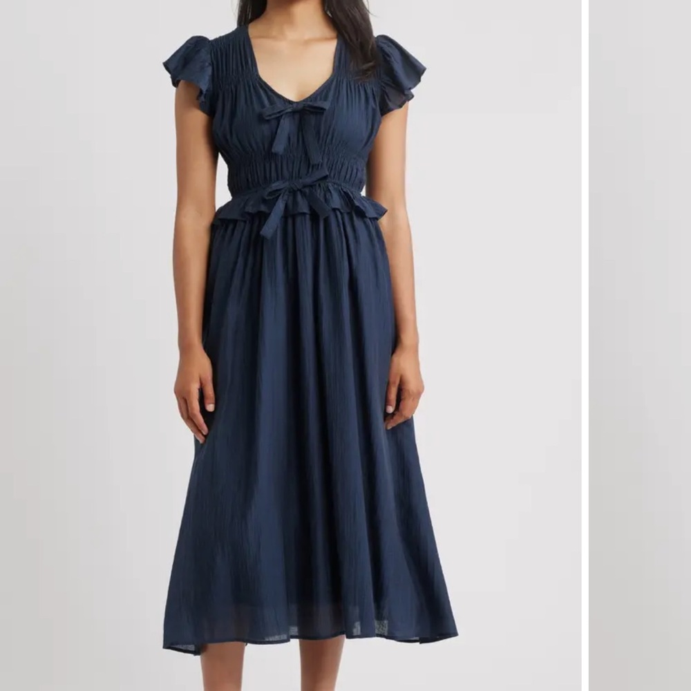 Brand New Moon River Deep Blue Midi Dress